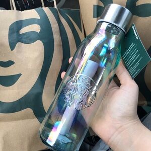 NWT STARBUCKS DICHROIC GLASS BOTTLE